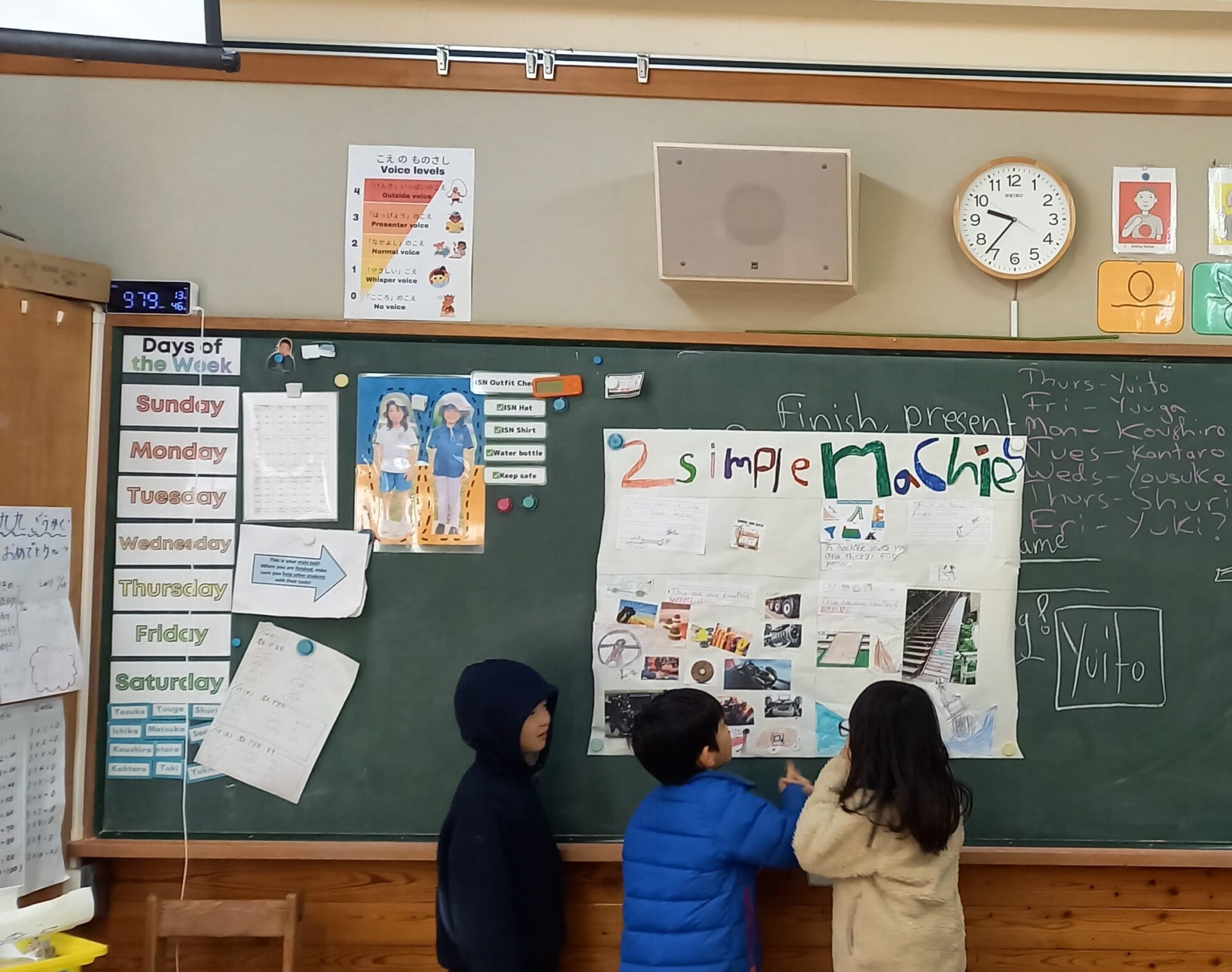 Grade 2 students present their poster to the class.
